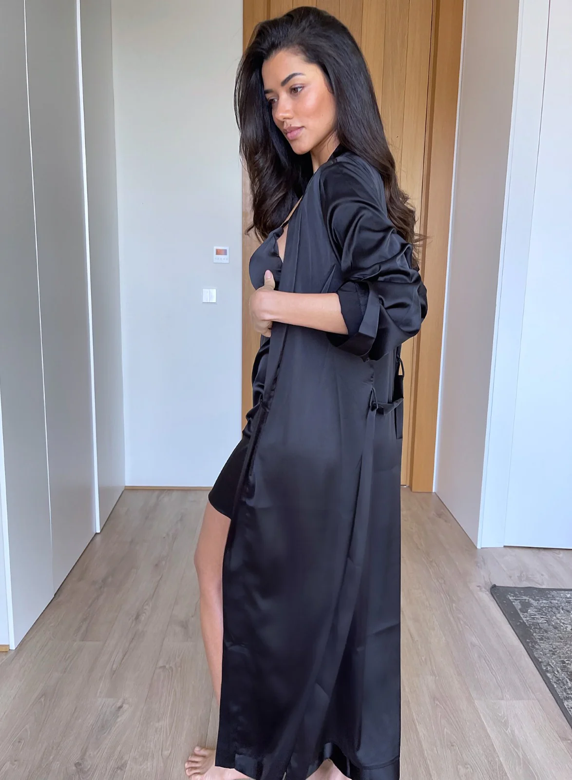 Lucia (Long Dressing Gown) - Pearl Pink - Image 10