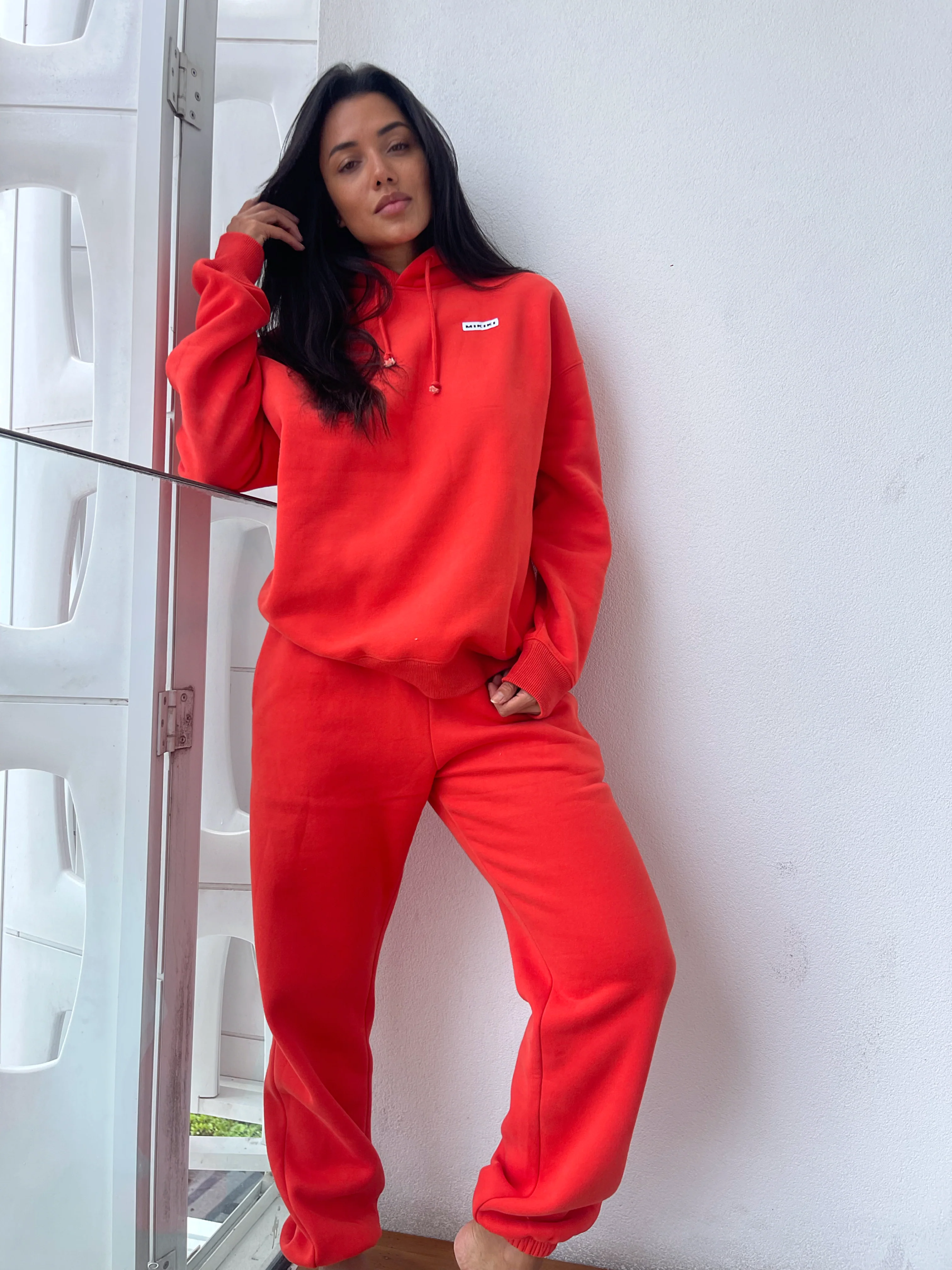 NEW: M I K I K I Label Hoodie - Red - Image 7