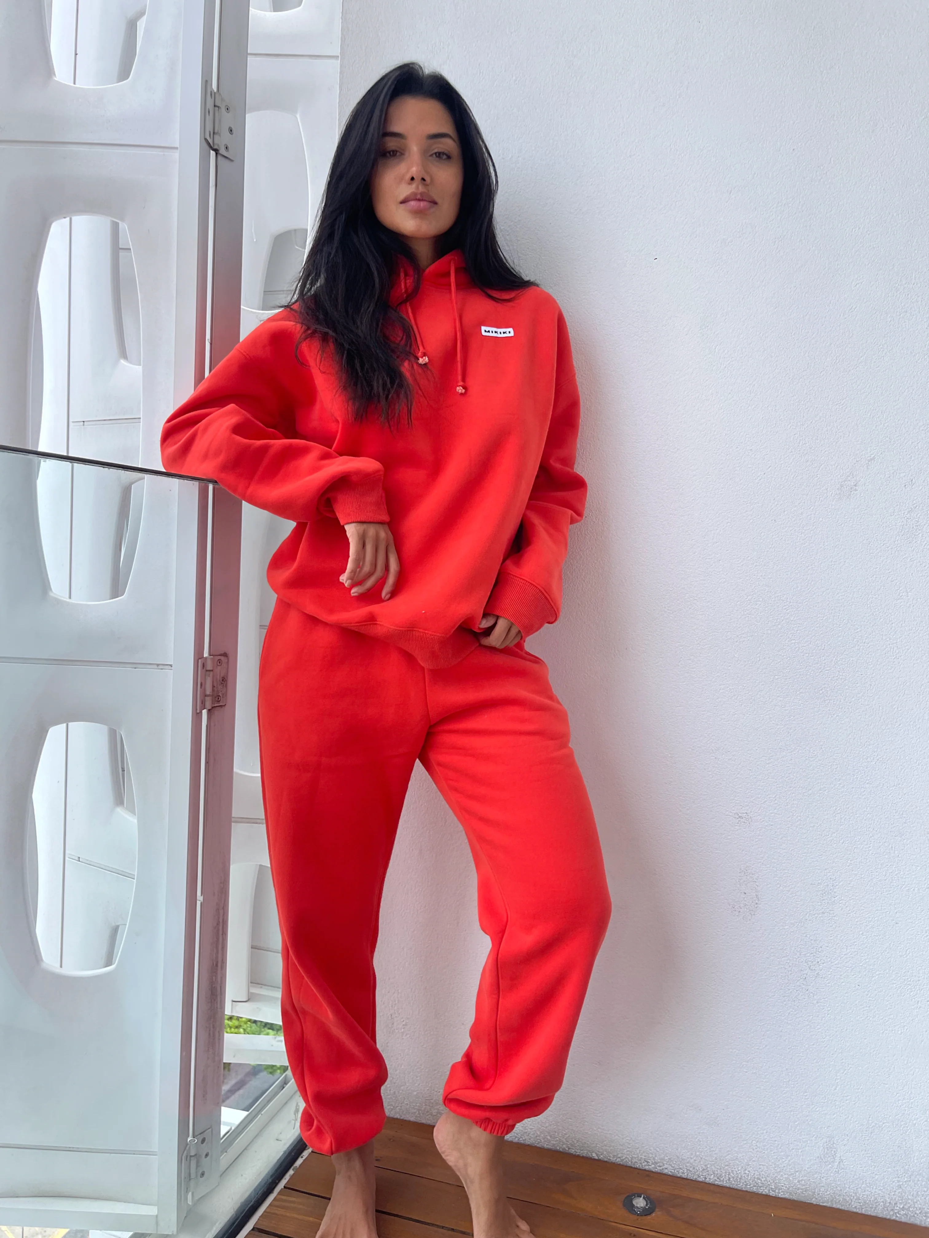 NEW: M I K I K I Label Hoodie - Red - Image 8
