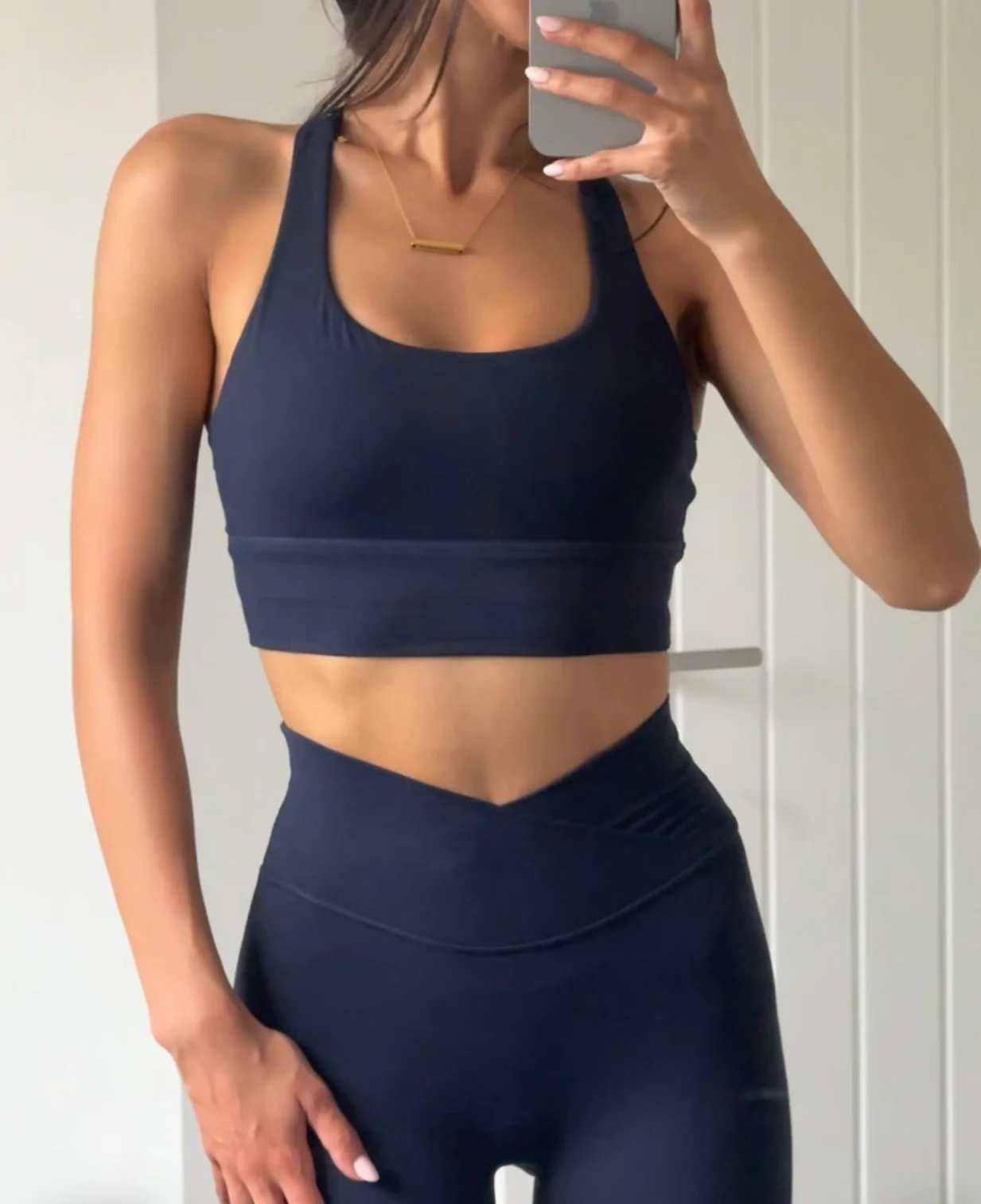 Signature Soft Crossover Leggings - Navy - Image 3